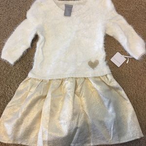 Girls Tahari cream & gold dress (never worn!!)